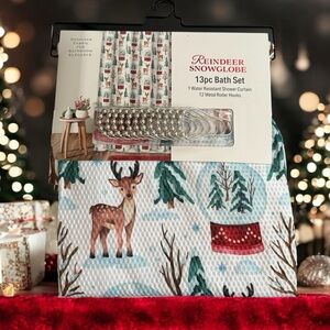 Reindeer Snowglobe Shower Curtain